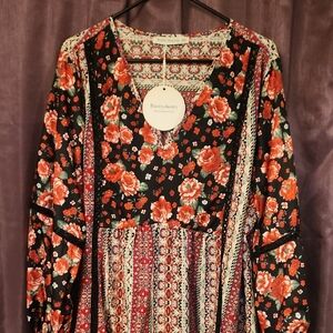 Bohemian Floral Long Sleeve Dress